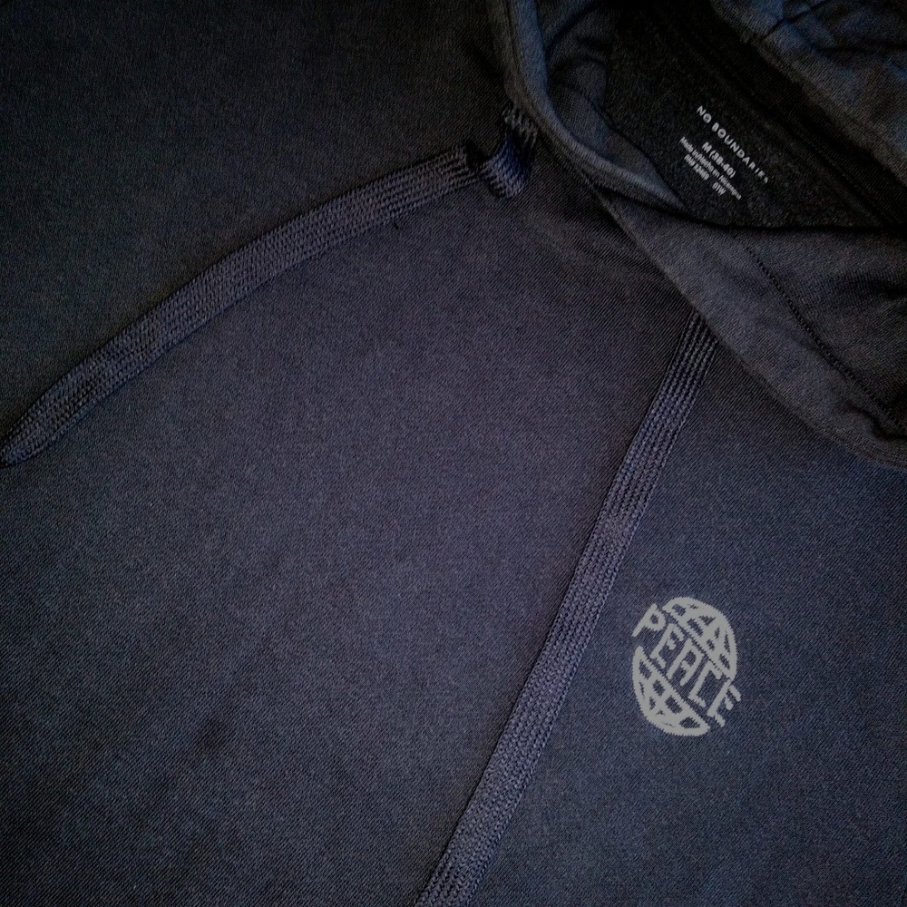 NO‎ BOUNDARIES Grey Peace Globe Hoodie Sweatshirt Women's Size M